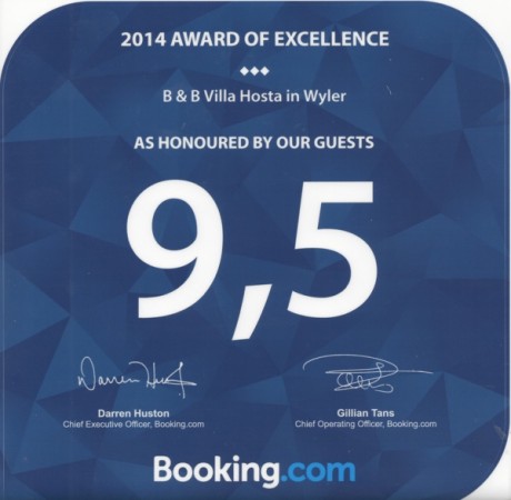 Booking Award B&B Villa Hosta 